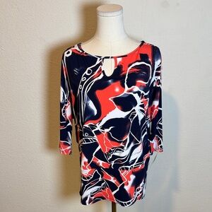 NWT Clara Sun Woo Abstract Print Dolman Sleeve Top